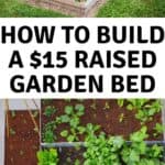 collage of raised garden beds with text reading how to build a raised garden bed