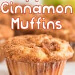 close photo of cinnamon apple muffin