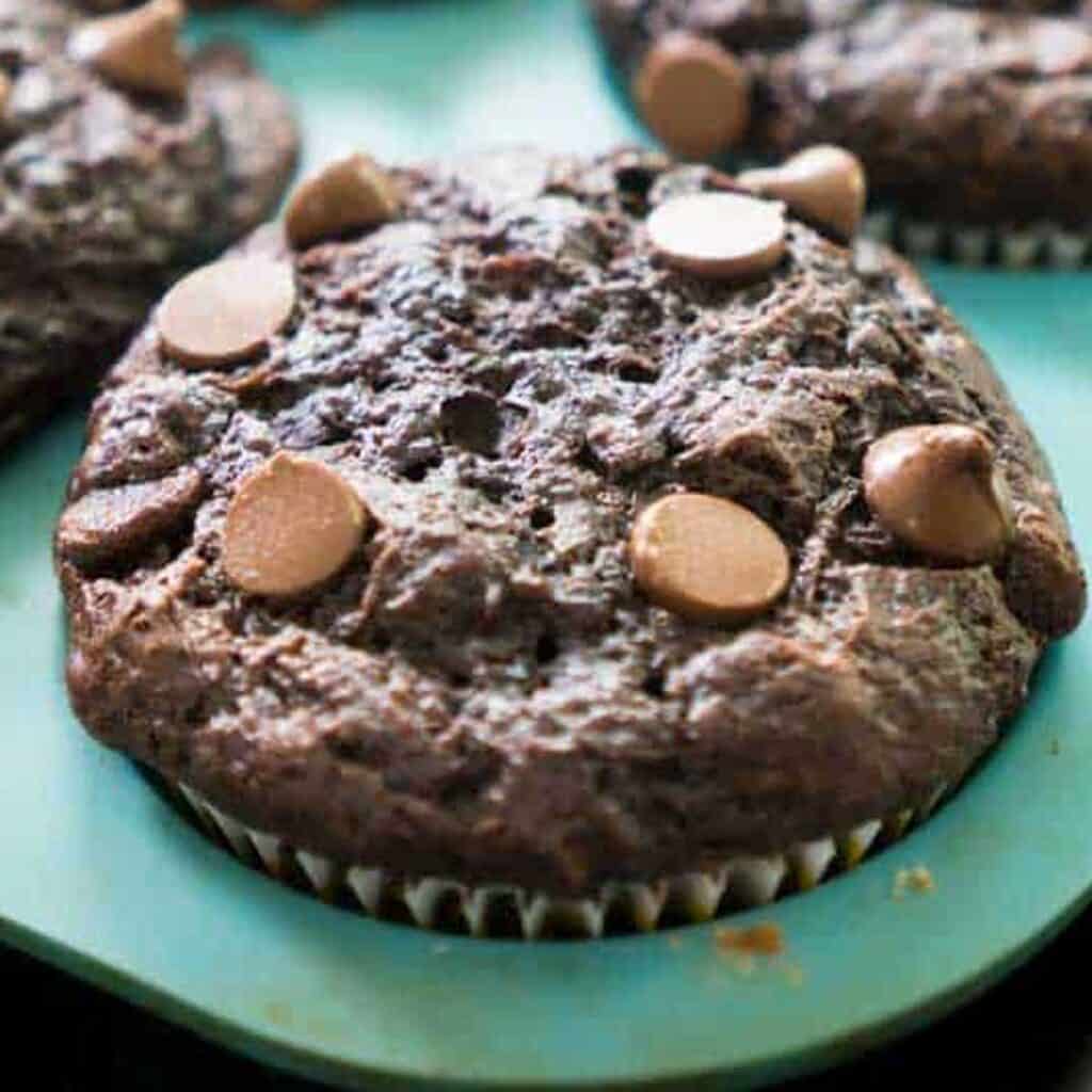 chocolate zucchini banana muffin