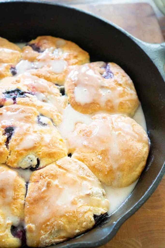 blueberry biscuits with lemon glaze