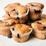 pile of blueberry cream cheese muffins