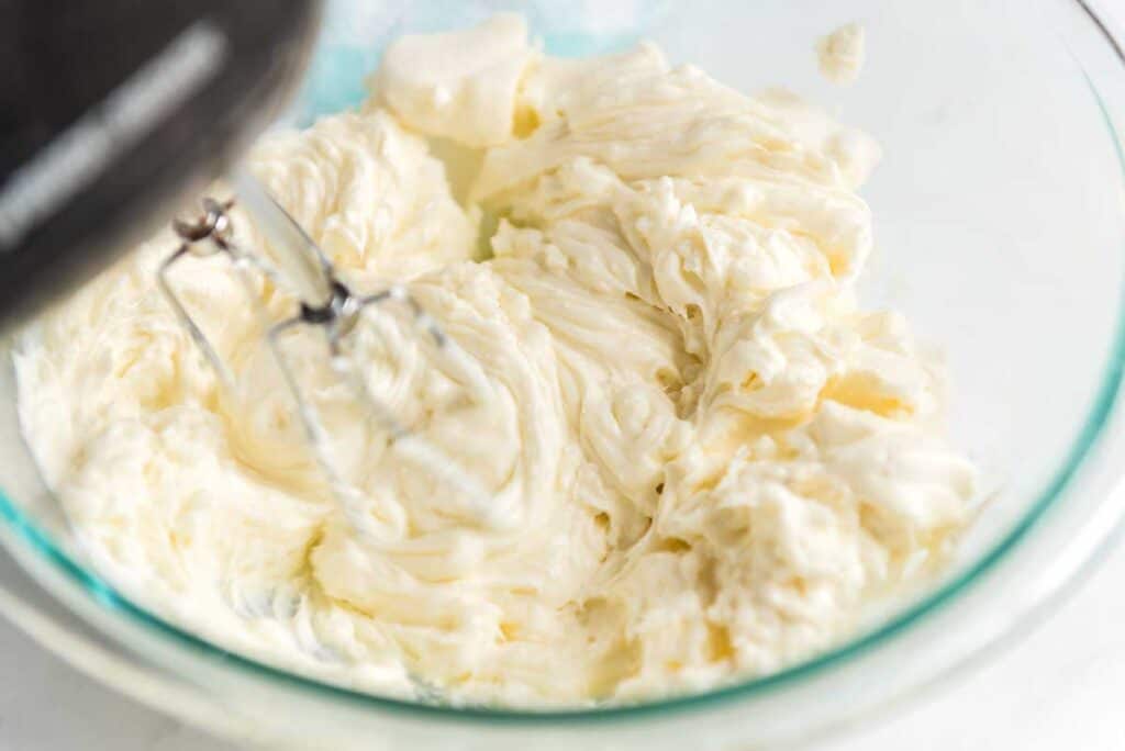 mixer in cream cheese