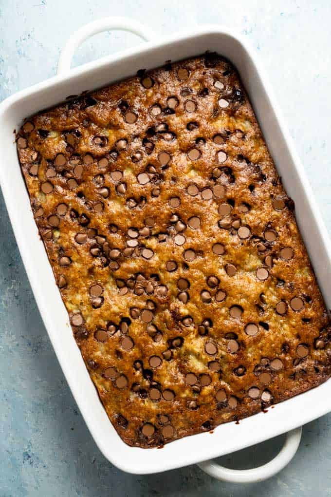 A bowl of food, with Banana and Chocolate chip