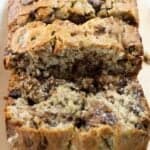 sliced banana bread with chocolate chips