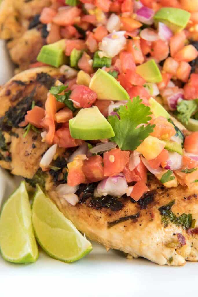 close up cilantro lime chicken