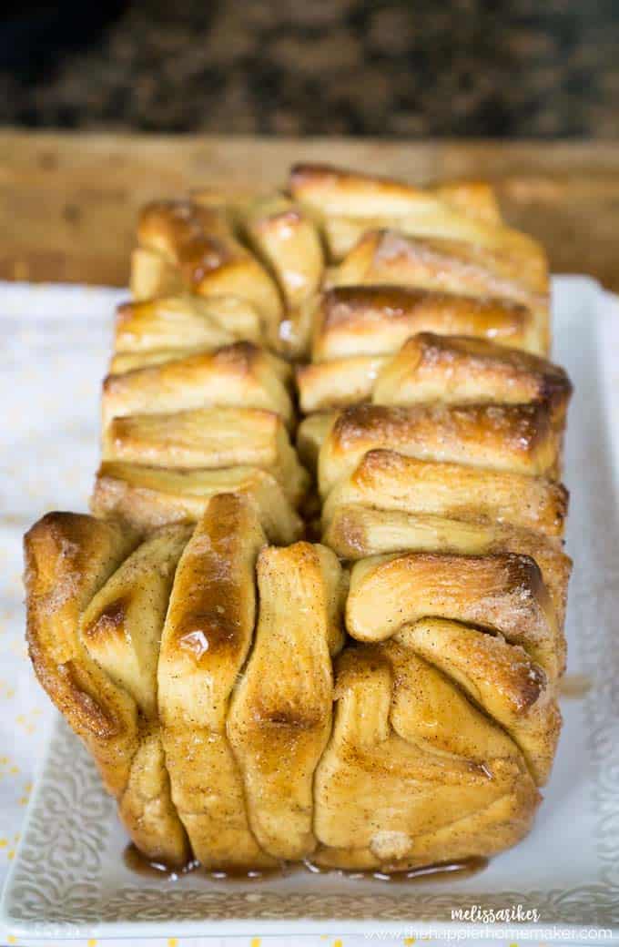 An after picture of cinnamon pull apart bread