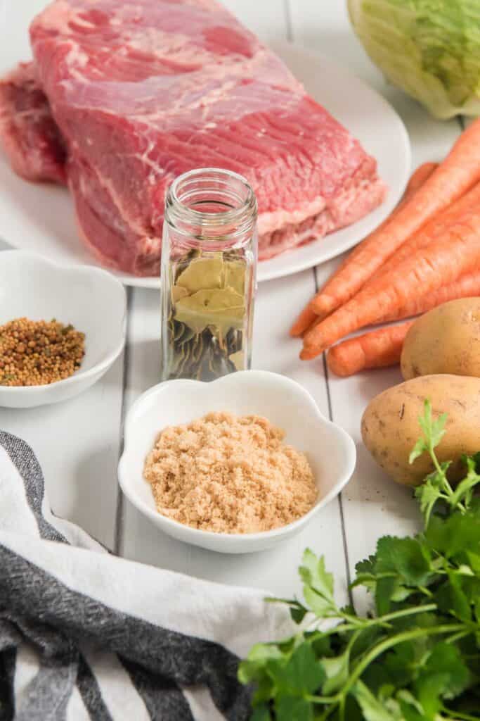 corned beef and cabbage ingredients potatoes carrots spices cabbage