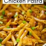 cajun pasta with chicken and penne in pan