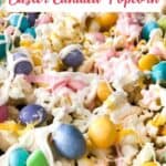 candied popcorn with M&Ms