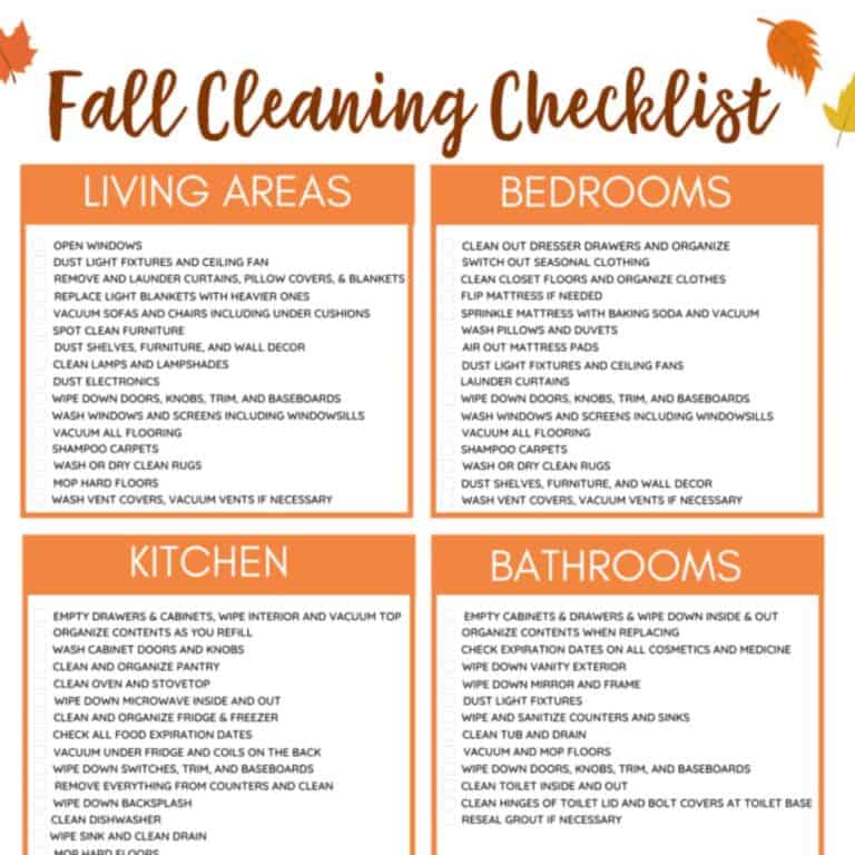 Complete Fall Cleaning Checklist