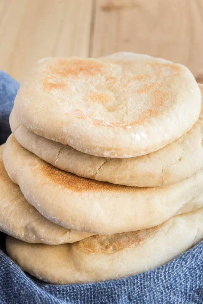 stack of homemade naan bread 