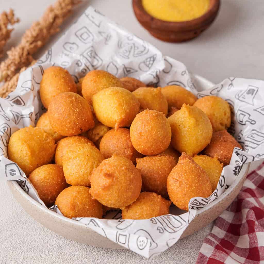 basket of hush puppies