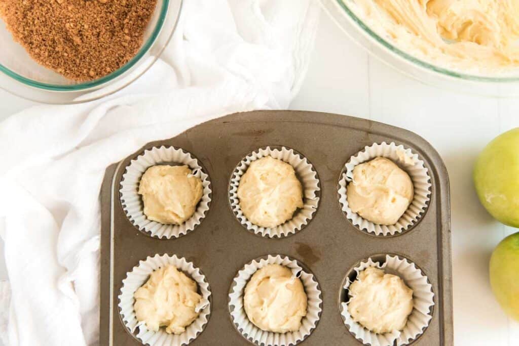 muffin batter in tin