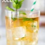 mint julep in low glass