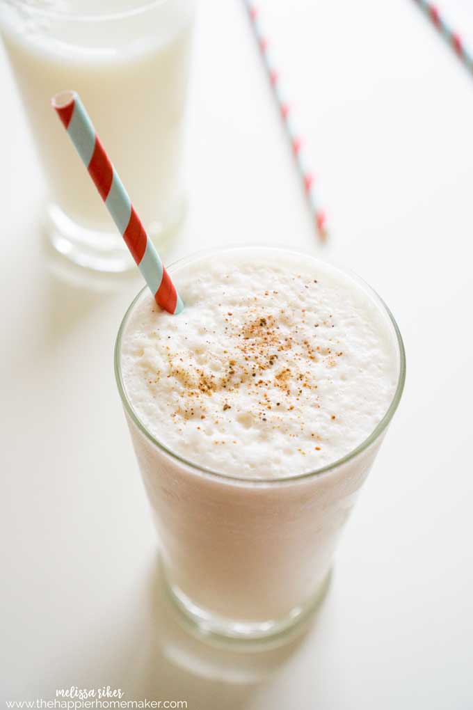 moose milk spiked ice cream cocktail with straw