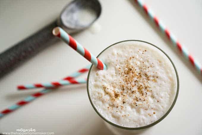 spiked ice cream cocktail with  straw