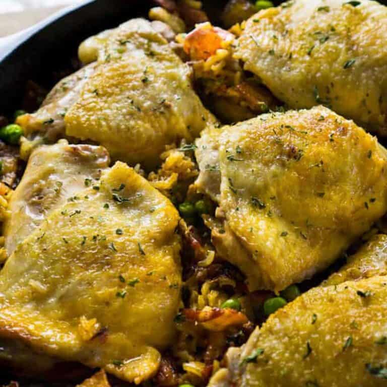 One Skillet Spanish Chicken and Rice