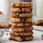 stack of peanut butter chocolate chip cookies