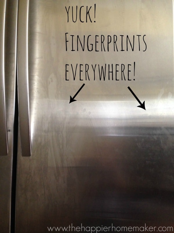 fingerprints on stainless steel refrigerator