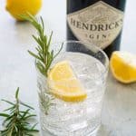 rosemary lemon gin fizz cocktail