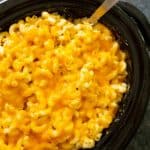 slow cooker mac and cheese in block crock pot