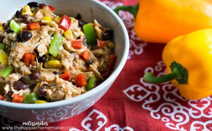 bowl of slow cooker Mexican chicken 