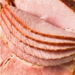close up of sliced ham with overlay reading southern easter menu