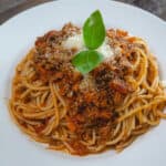 spaghetti on white plate