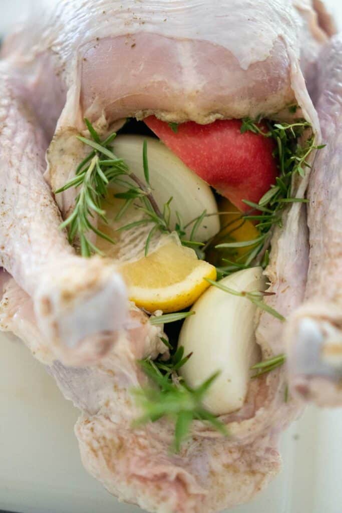 stuffed turkey before cooking