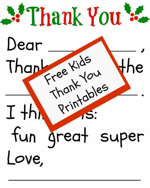 Free Children’s Thank You Printable