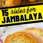 collage of sides for jambalaya