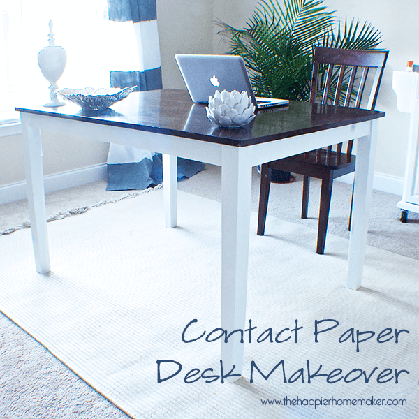 Contact Paper Desk Makeover