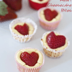 mini cheesecakes with strawberry hearts