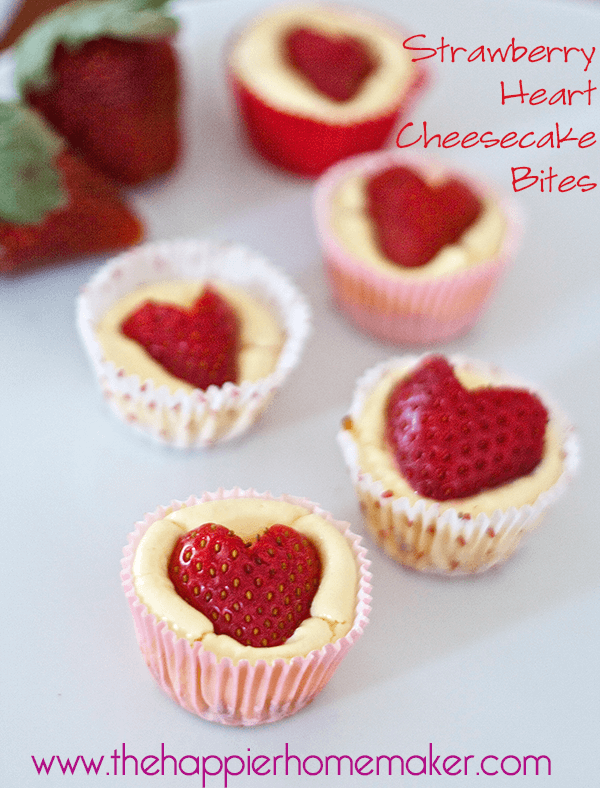strawberry heart cheesecake bites