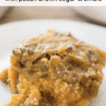 sweet potato casserole on white plate